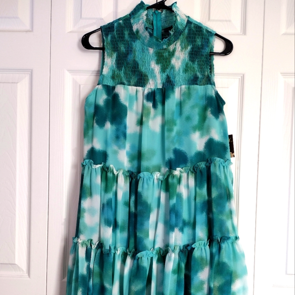NWT, Aqua & White Taylor Dress, size S